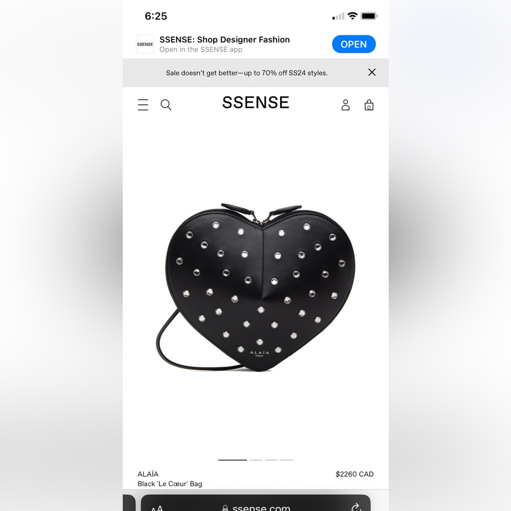 Alaia studded heart bag